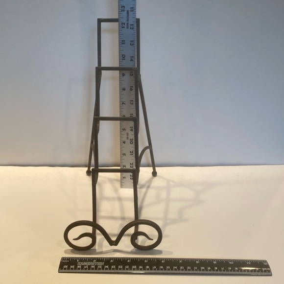 Wrought Iron Black Ornate 4-Tier Display Rack - Picture 2 of 3